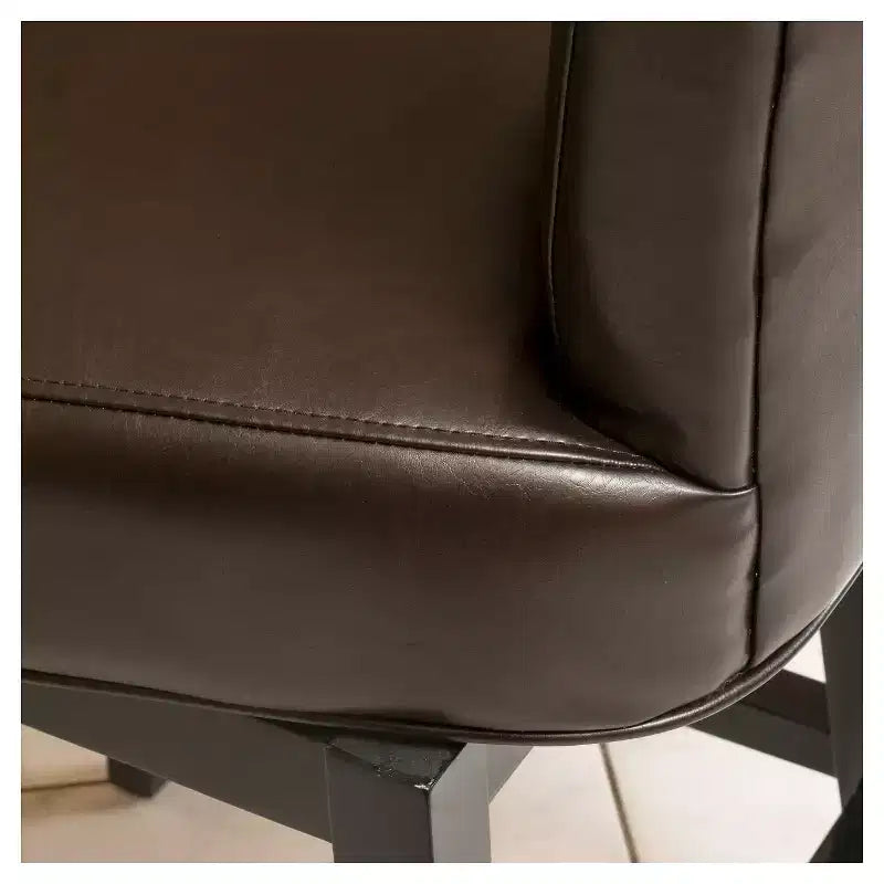 Swivel Barstool with Padded Back and Footrest