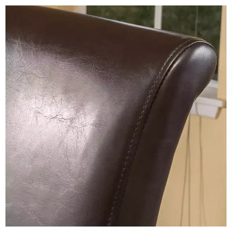 Swivel Barstool with Padded Back and Footrest