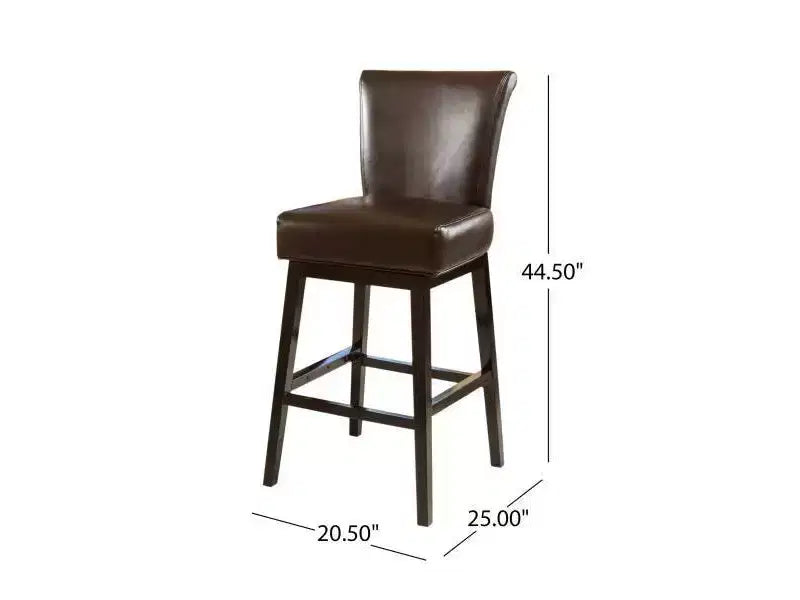 Swivel Barstool with Padded Back and Footrest