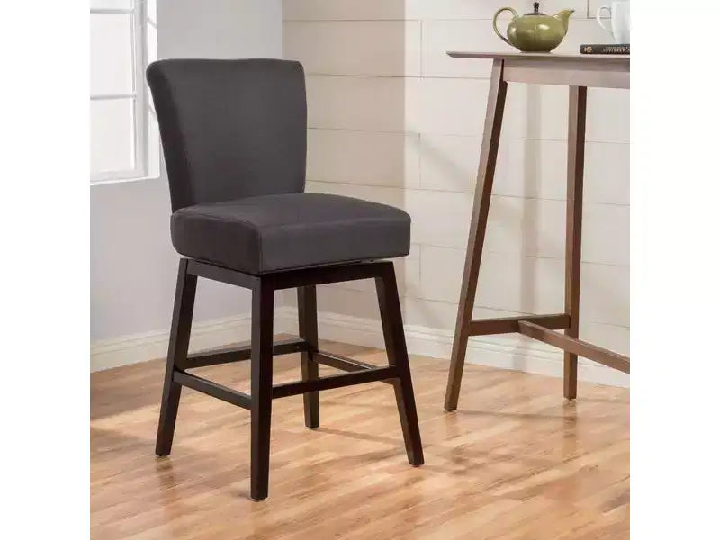 Swivel Barstool with Padded Back and Footrest