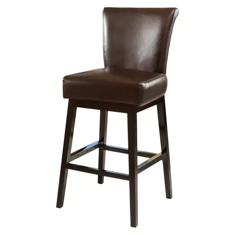 Swivel Barstool with Padded Back and Footrest