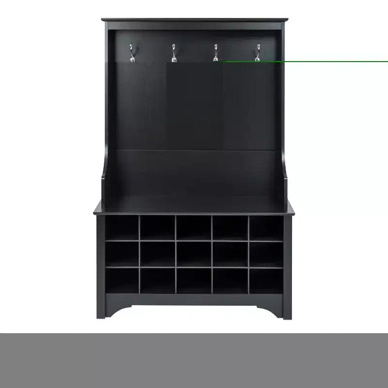 Hall Tree with Shoe Storage, Drifted Gray
