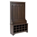 Hall Tree with Shoe Storage, Drifted Gray