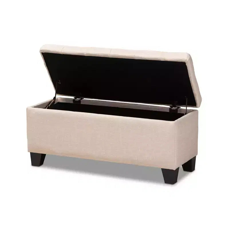Storage Ottoman with Lift-Top and Tufted Seat
