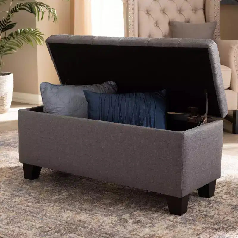 Storage Ottoman with Lift-Top and Tufted Seat
