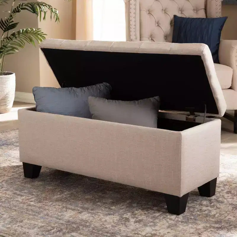 Storage Ottoman with Lift-Top and Tufted Seat