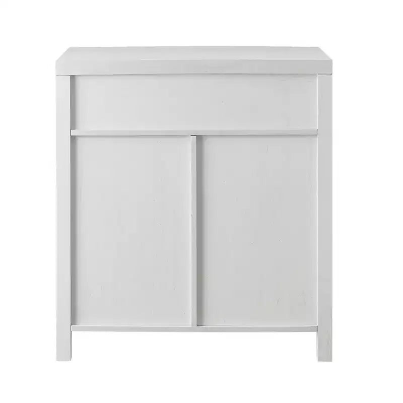 Rustic Farmhouse Barn Door Accent Cabinet with Drawer and Adjustable Shelf