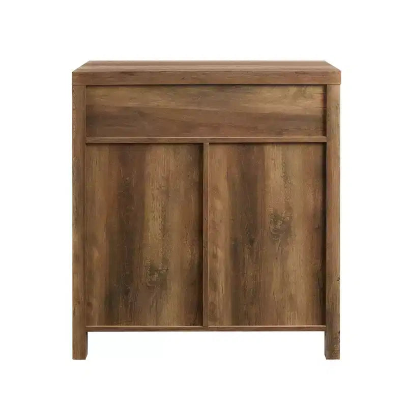 Rustic Farmhouse Barn Door Accent Cabinet with Drawer and Adjustable Shelf