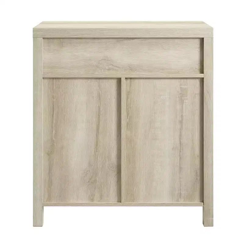 Rustic Farmhouse Barn Door Accent Cabinet with Drawer and Adjustable Shelf