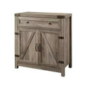 Rustic Farmhouse Barn Door Accent Cabinet with Drawer and Adjustable Shelf