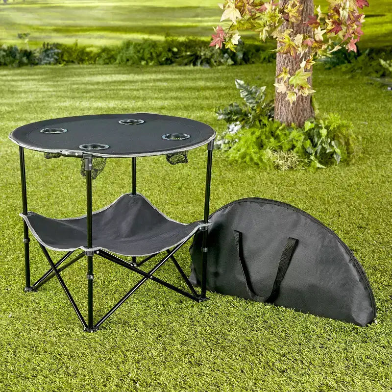 Portable Folding Picnic Table with Bench Storage for Tailgating and Outdoor Parties
