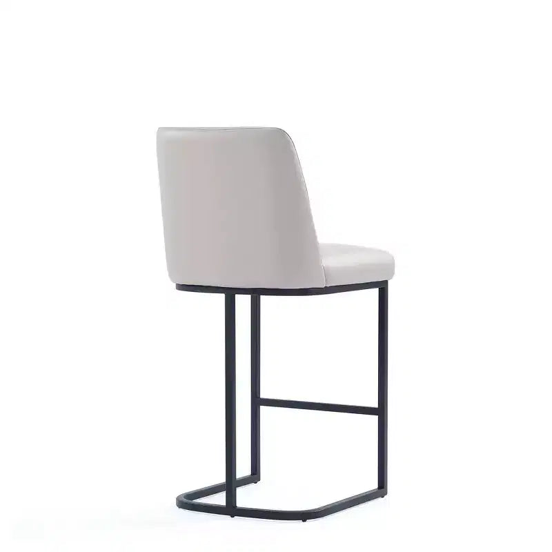 Set of 2 Leatherette Upholstered Metal Counter Height Barstools