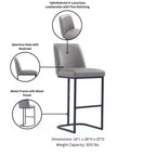 Ensemble de 2 tabourets de bar en métal à hauteur de comptoir garnis de similicuir