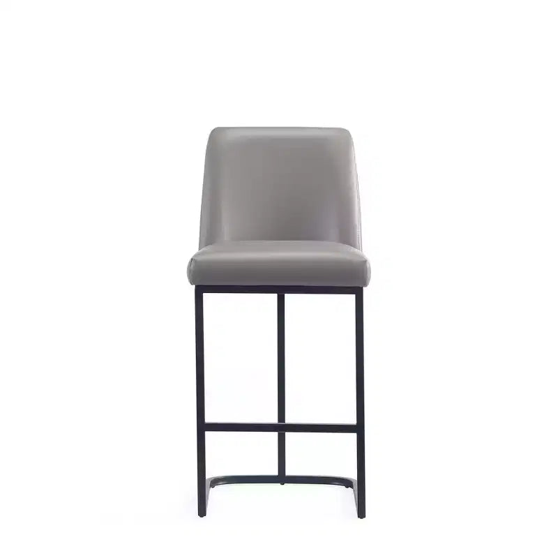Set of 2 Leatherette Upholstered Metal Counter Height Barstools