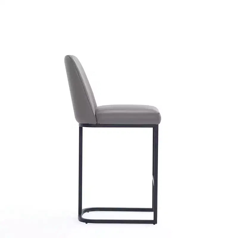 Set of 2 Leatherette Upholstered Metal Counter Height Barstools