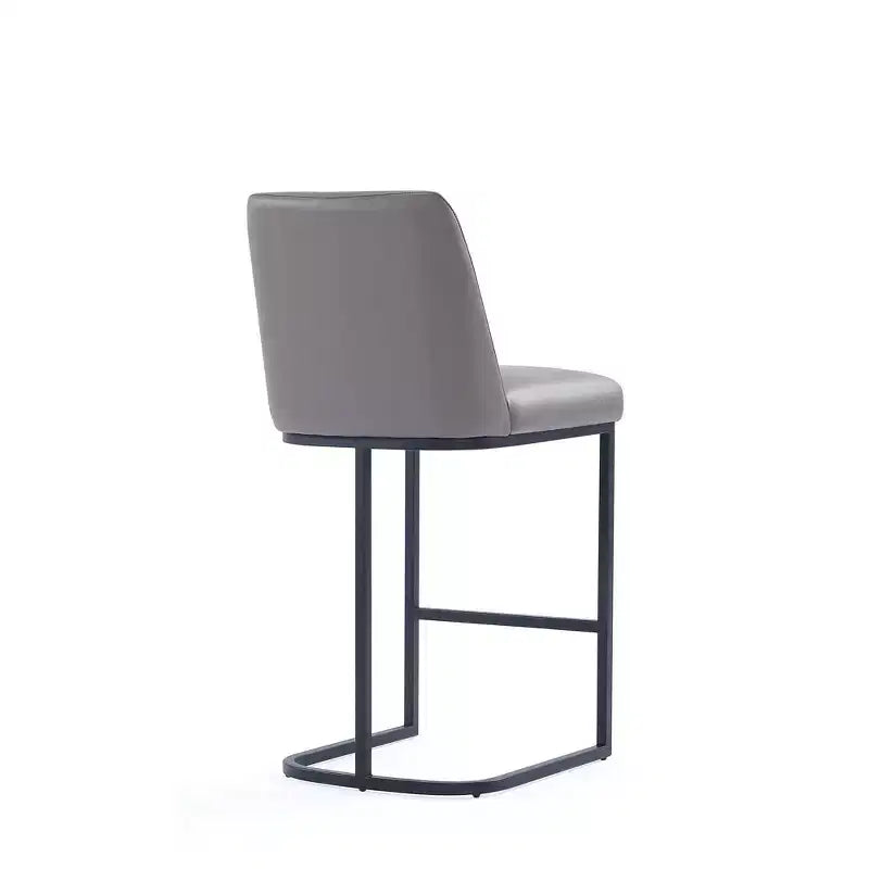 Set of 2 Leatherette Upholstered Metal Counter Height Barstools