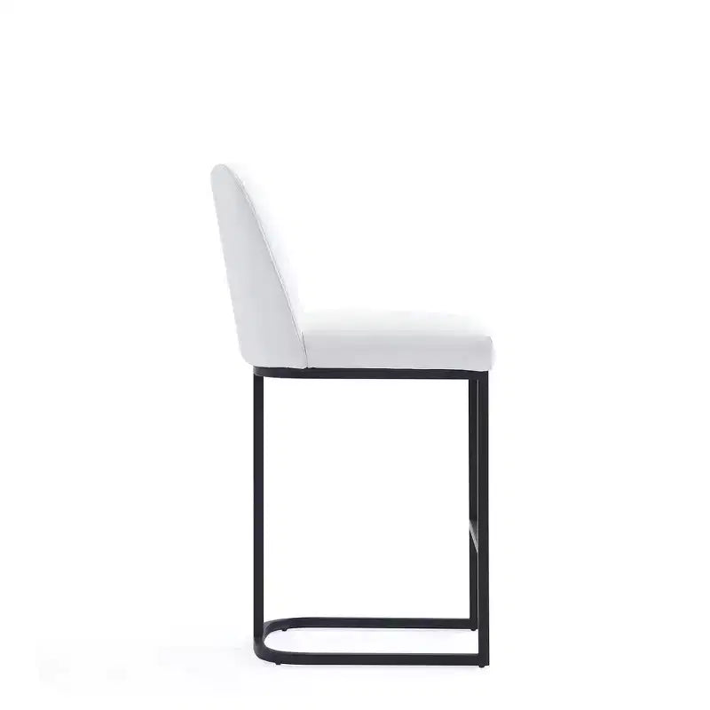 Set of 2 Leatherette Upholstered Metal Counter Height Barstools