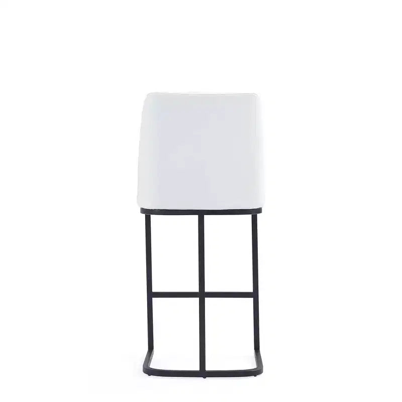 Set of 2 Leatherette Upholstered Metal Counter Height Barstools