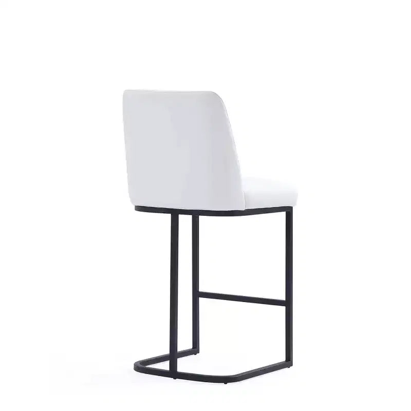 Set of 2 Leatherette Upholstered Metal Counter Height Barstools