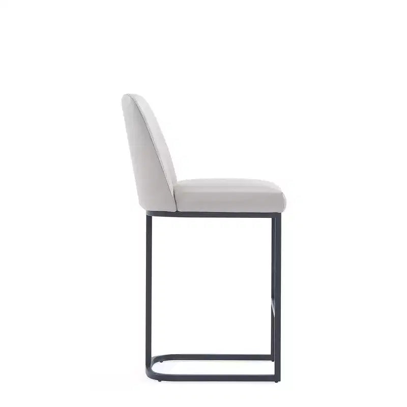 Set of 2 Leatherette Upholstered Metal Counter Height Barstools