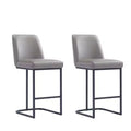 Set of 2 Leatherette Upholstered Metal Counter Height Barstools