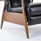 Fauteuil inclinable à pousser, Similicuir, Cadre en bois