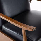 Fauteuil inclinable à pousser, Similicuir, Cadre en bois
