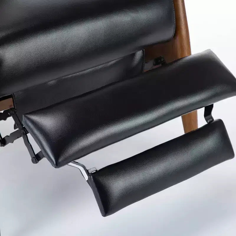 Press-Back Recliner Chair, Faux Leather, Wood Frame