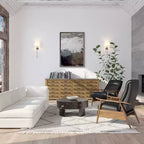 Fauteuil inclinable à pousser, Similicuir, Cadre en bois