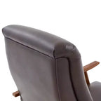 Fauteuil inclinable à pousser, Similicuir, Cadre en bois