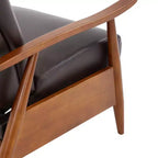 Fauteuil inclinable à pousser, Similicuir, Cadre en bois