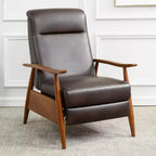Fauteuil inclinable à pousser, Similicuir, Cadre en bois
