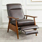Fauteuil inclinable à pousser, Similicuir, Cadre en bois