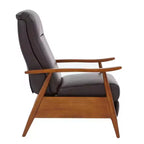 Fauteuil inclinable à pousser, Similicuir, Cadre en bois