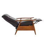 Fauteuil inclinable à pousser, Similicuir, Cadre en bois
