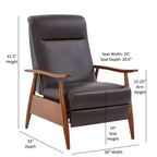 Fauteuil inclinable à pousser, Similicuir, Cadre en bois