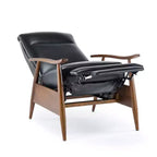 Fauteuil inclinable à pousser, Similicuir, Cadre en bois