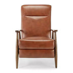 Fauteuil inclinable à pousser, Similicuir, Cadre en bois