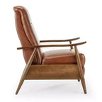 Fauteuil inclinable à pousser, Similicuir, Cadre en bois