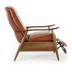 Fauteuil inclinable à pousser, Similicuir, Cadre en bois