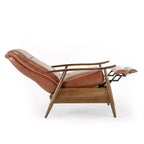 Fauteuil inclinable à pousser, Similicuir, Cadre en bois