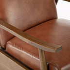Fauteuil inclinable à pousser, Similicuir, Cadre en bois