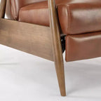 Fauteuil inclinable à pousser, Similicuir, Cadre en bois