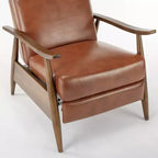 Fauteuil inclinable à pousser, Similicuir, Cadre en bois