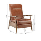 Fauteuil inclinable à pousser, Similicuir, Cadre en bois