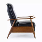 Fauteuil inclinable à pousser, Similicuir, Cadre en bois