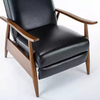 Fauteuil inclinable à pousser, Similicuir, Cadre en bois