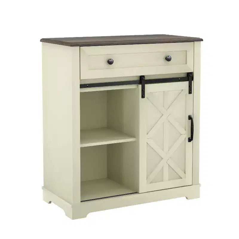 Wine Cabinet with Stemware Rack, Pull-Out Tray, and Drawer