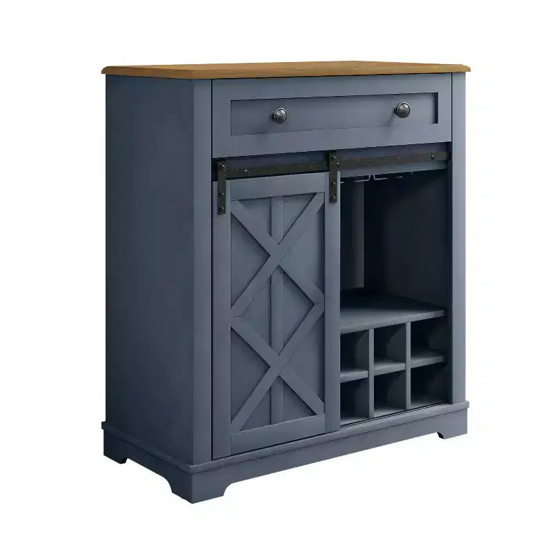 Wine Cabinet with Stemware Rack, Pull-Out Tray, and Drawer