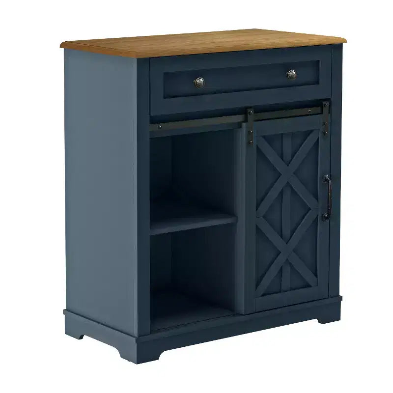 Wine Cabinet with Stemware Rack, Pull-Out Tray, and Drawer